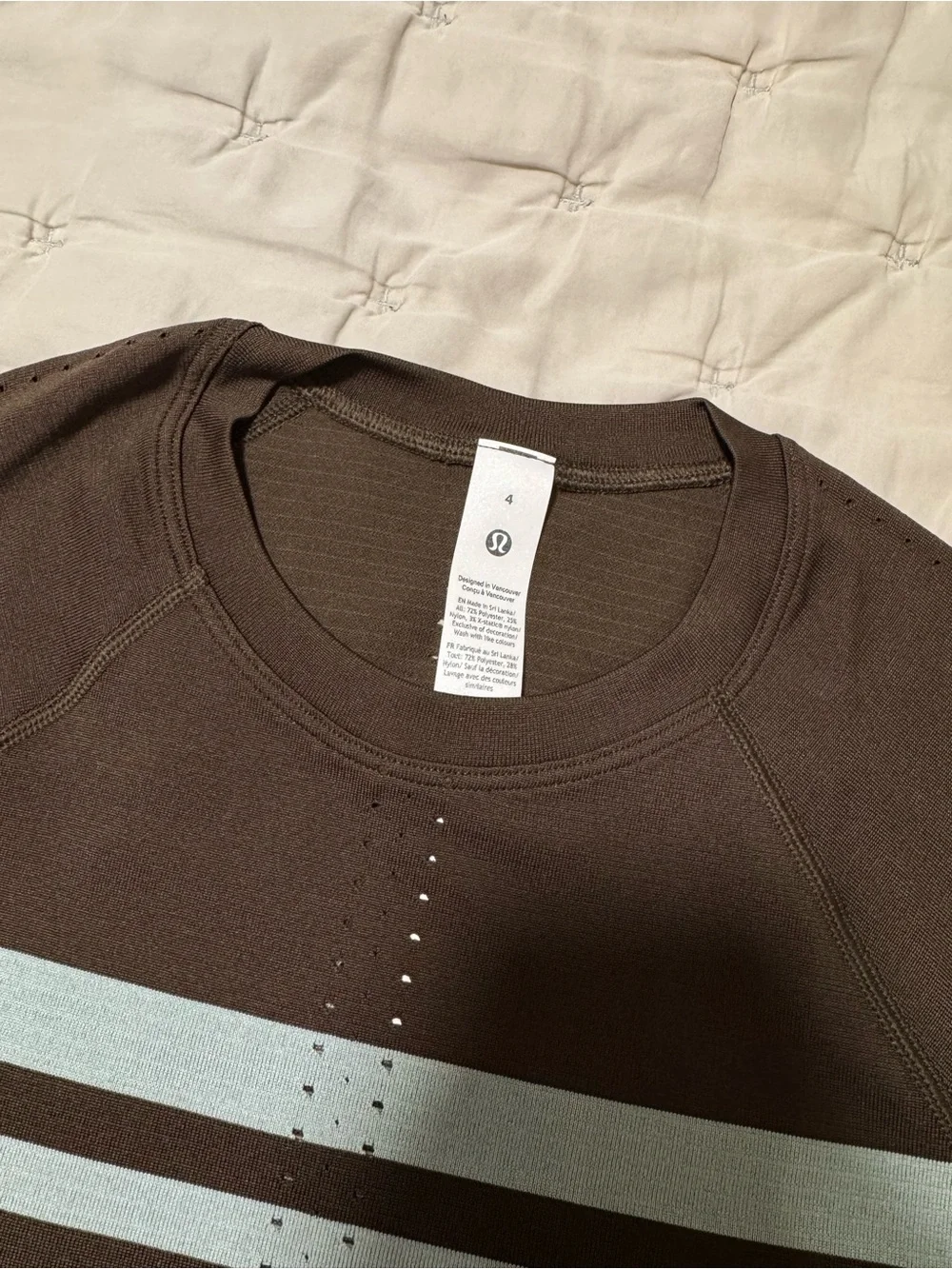 Lululemon Swiftly Tech Cropped Short-Sleeve Shirt 2.0 Stripe